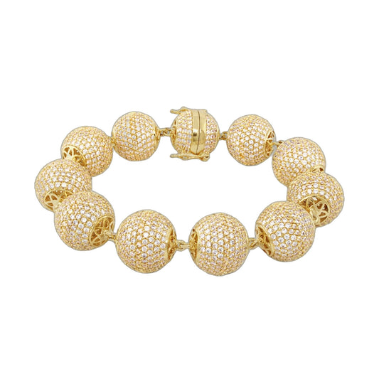 Shimmer and Glimmer pave ball bracelet by Lauren G Adams, gold-tone with crystal spheres on Tampa Home & Garden Store