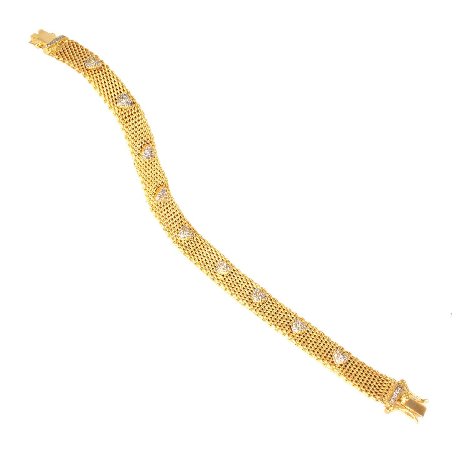 CZ Mesh Bracelet by Lauren G Adams, gold-tone mesh bracelet with CZ diamond accents on Tampa Home & Garden Store