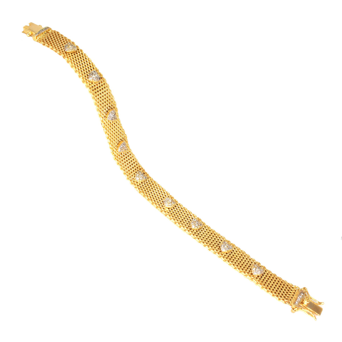 CZ Mesh Bracelet by Lauren G Adams, gold-tone mesh bracelet with CZ diamond accents on Tampa Home & Garden Store