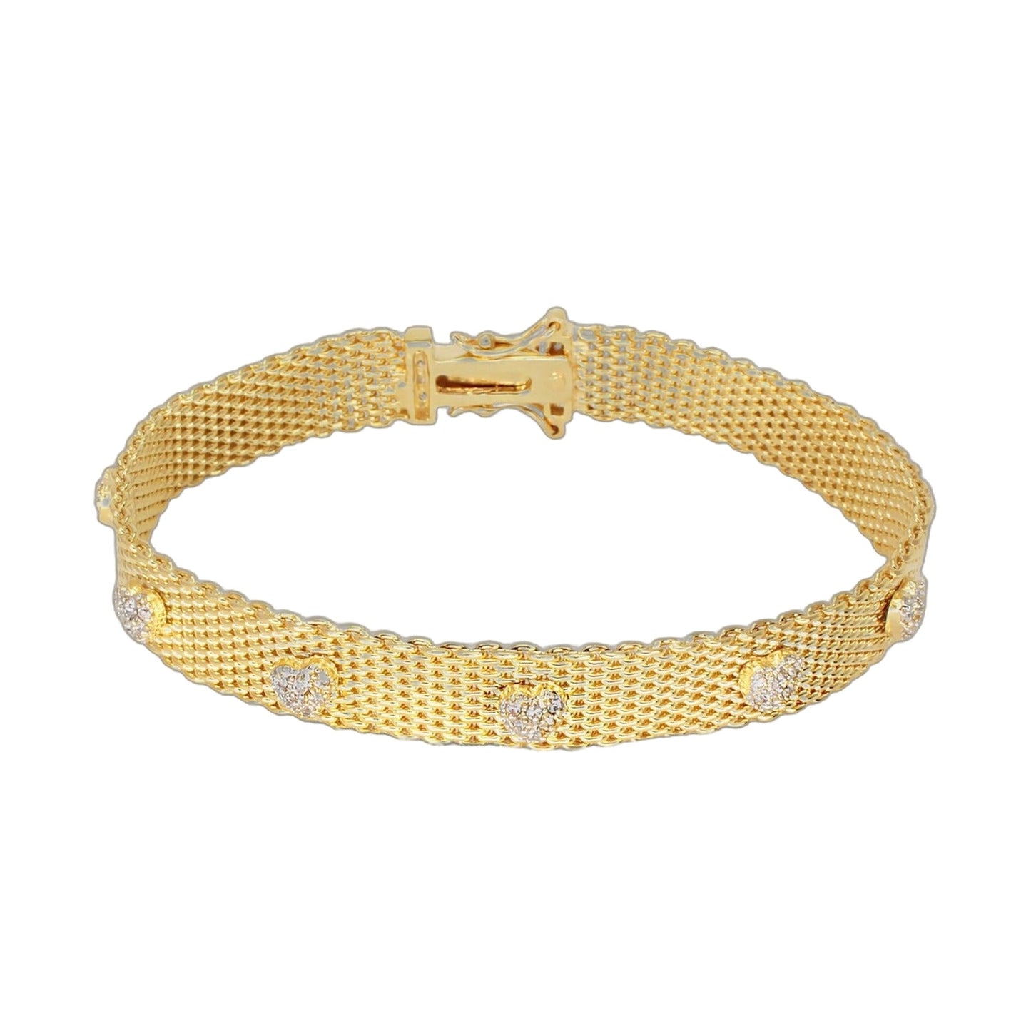Cz Mesh Bracelet gold-tone mesh with crystal accents Lauren G Adams on Tampa Home & Garden Store