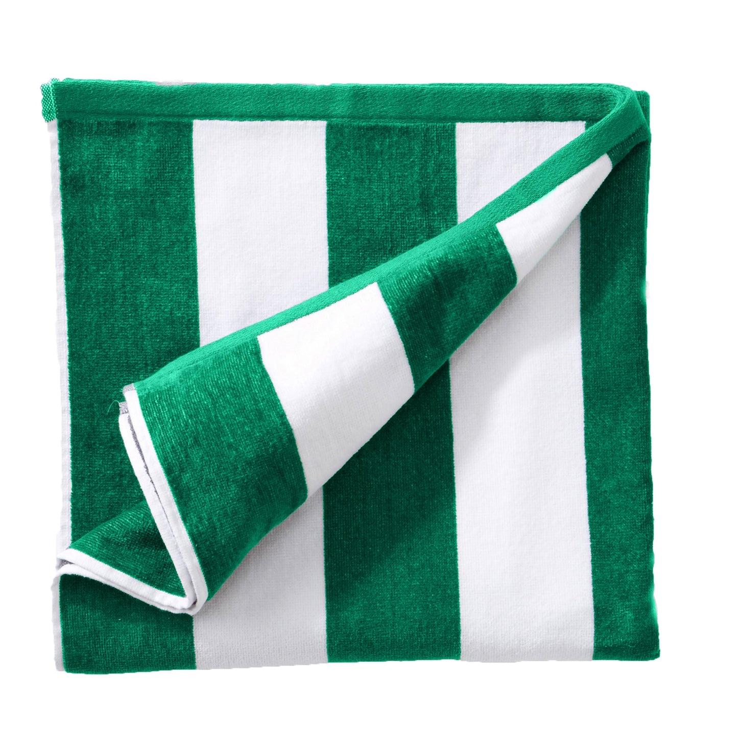 Cotton And Velour Cabana Stripe Beach Towel