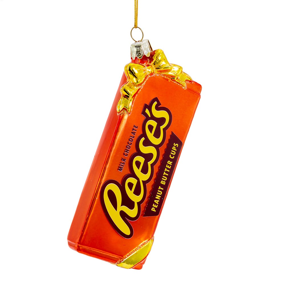 Adorno de tazas de mantequilla de maní de Reese's de vidrio