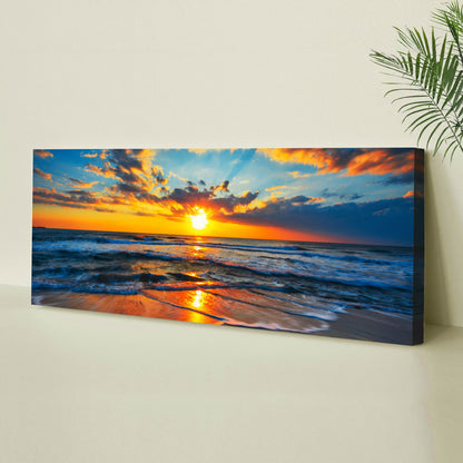 Sunrise On Atlantic Ocean Canvas Wall Art II by Tailored Canvases in sunset hues on Tampa Home & Garden Store