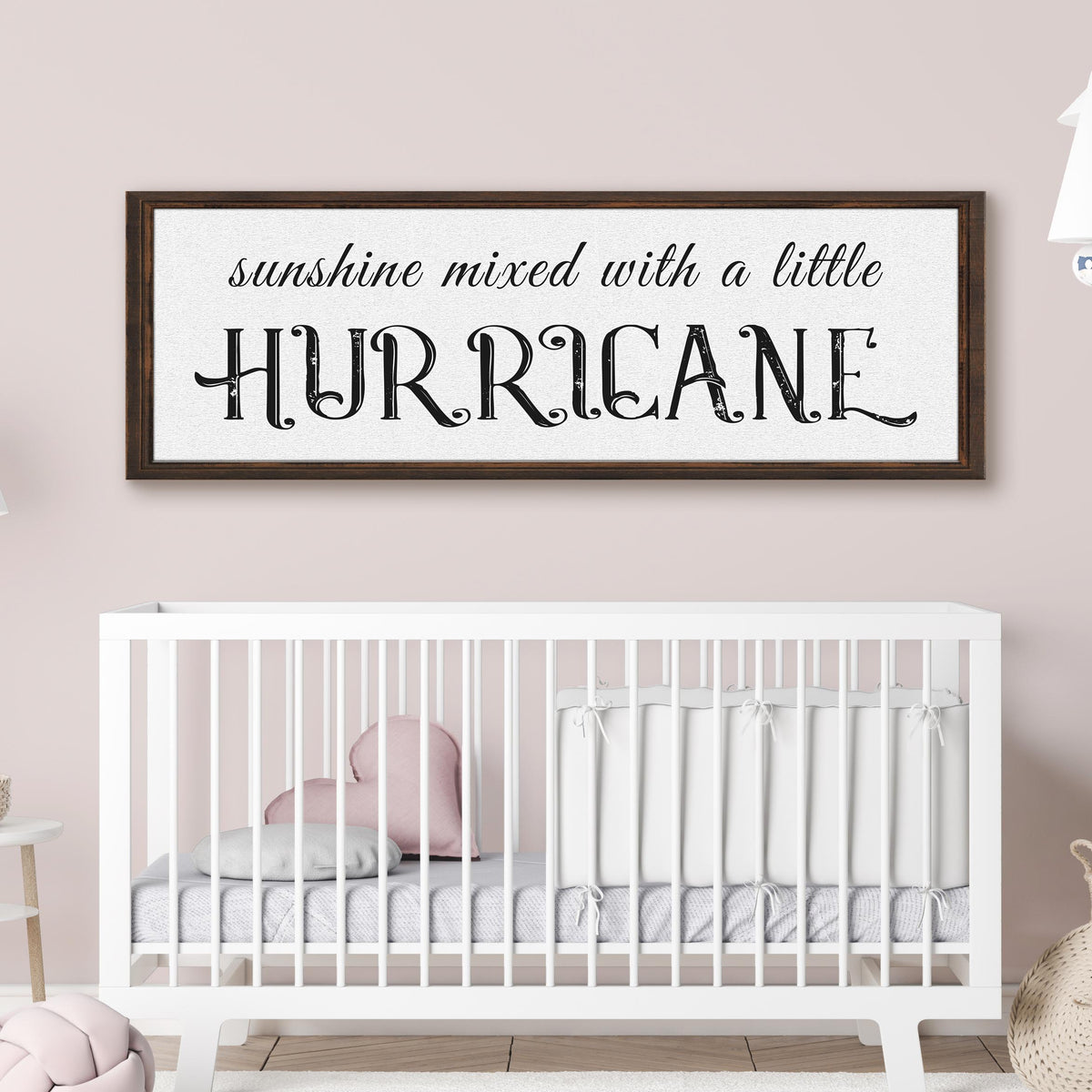Sunshine Mixed With A Little Hurricane Sign II canvas art in wood frame by Tailored Canvases on Tampa Home & Garden Store