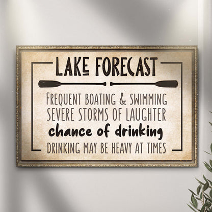 Lake Forecast Sign canvas by Tailored Canvases; rustic framed crafting canvas on Tampa Home & Garden Store