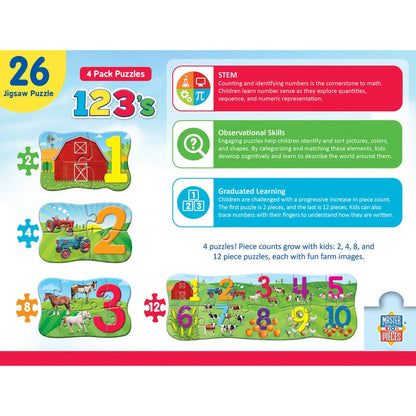 123's - Coffret de 4 puzzles éducatifs
