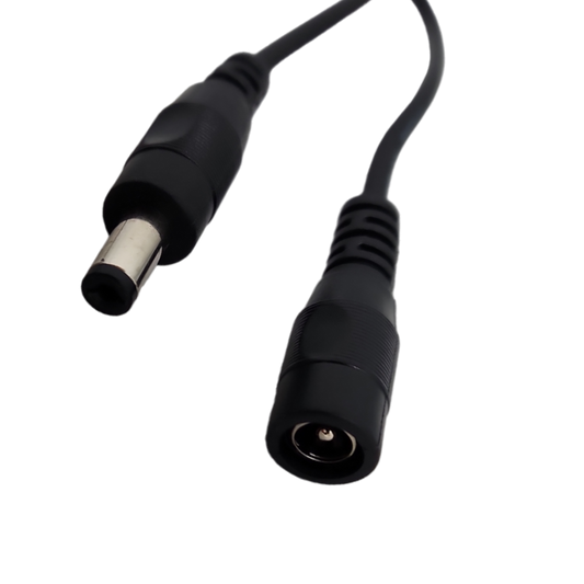 3 foot long DC power plug extension - 5.5mm/2.1mm plug - Black - Tampa Home & Garden Store