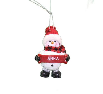 Adorno de muñeco de nieve acogedor (letras A - F) -