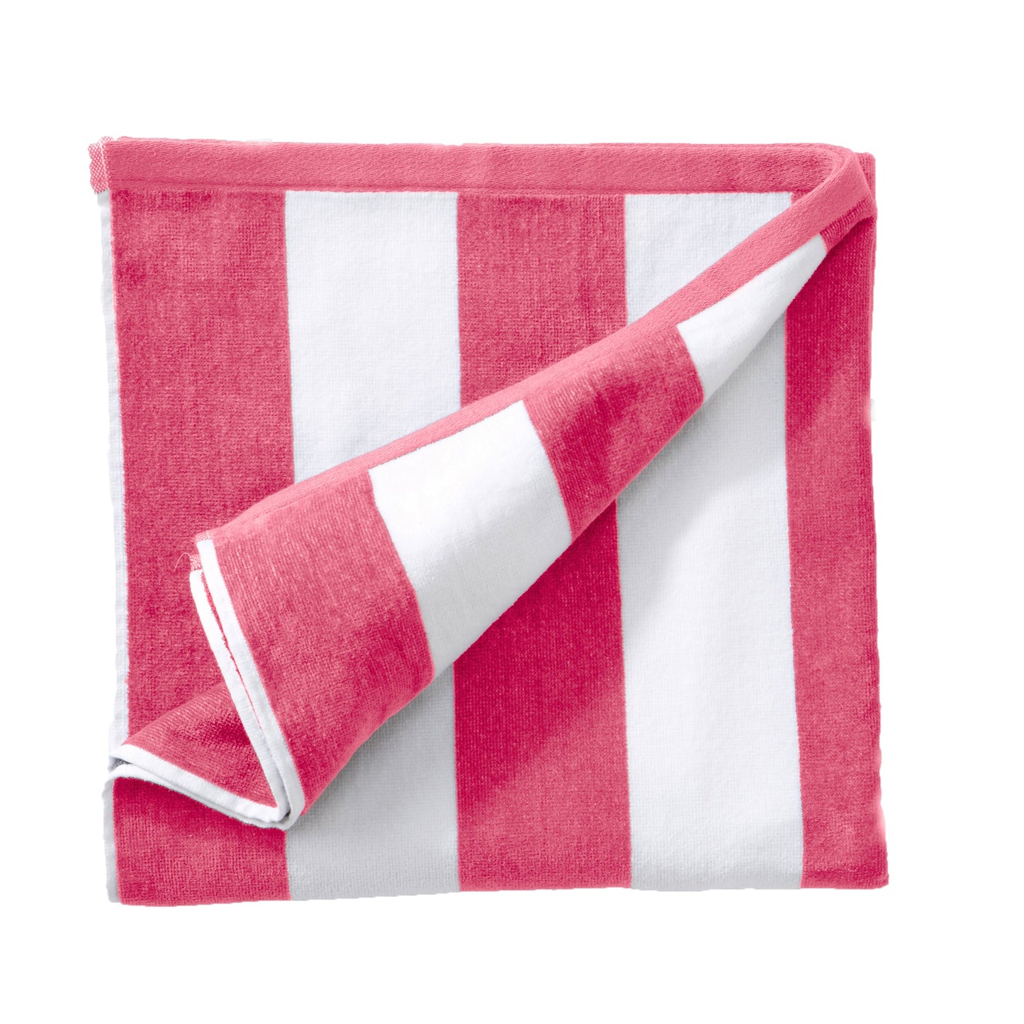 Cotton And Velour Cabana Stripe Beach Towel