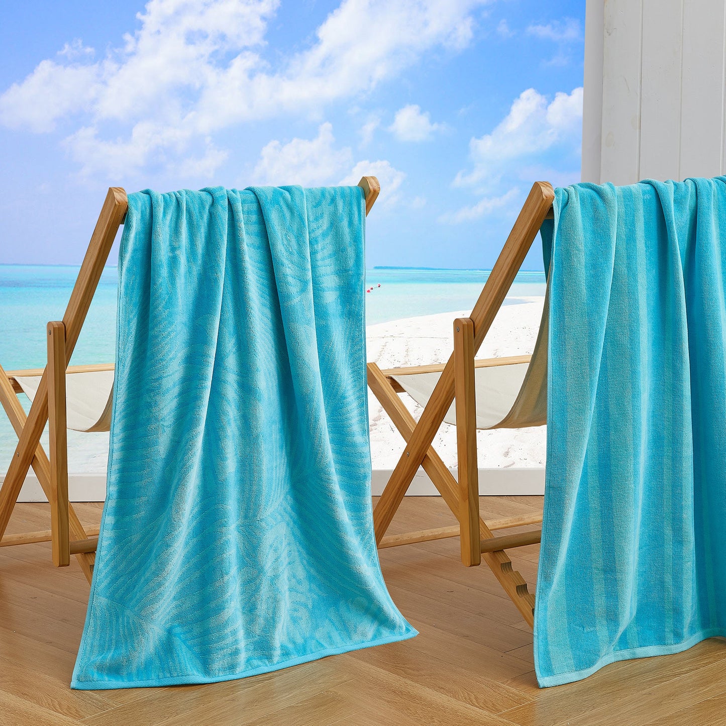 Velour Cotton Beach Towels and Maui Two Pack