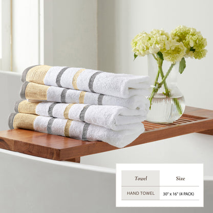 Soft Cotton Bath Towel Set and Stripe Detail