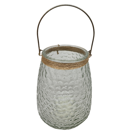 Bougeoir en verre texturé - 20 cm