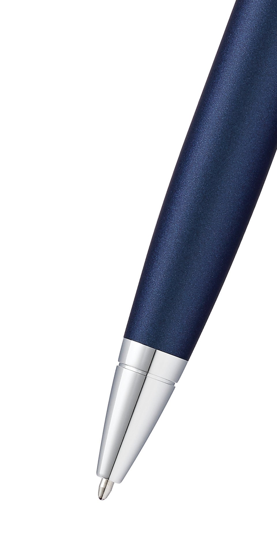 Calais Matte Metallic Midnight Blue ballpoint pen by A.T. Cross with silver chrome tip on Tampa Home & Garden Store