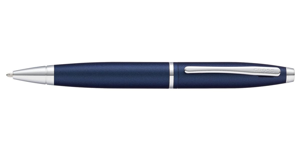 Calais Matte Metallic Midnight Blue Ballpoint Pen by A.T. Cross with silver clip on Tampa Home & Garden Store