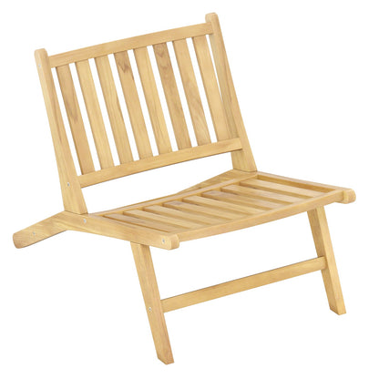 Sillón reclinable de exterior de madera de teca con respaldo cómodo