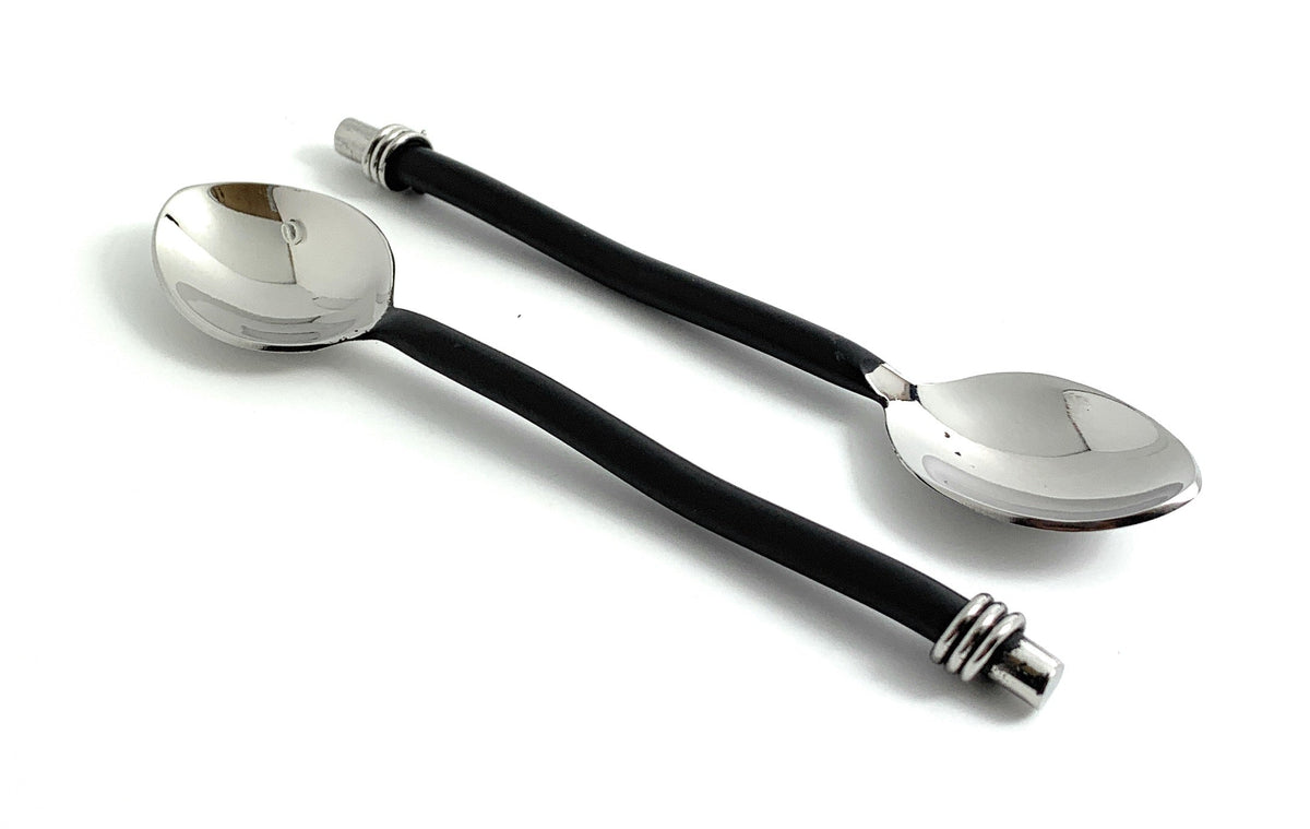 Vibhsa black stainless steel teaspoons set of 6 with polished bowls on Tampa Home & Garden Store