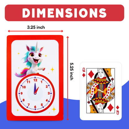 The Fidget Games Telling Time Card Pack red framed unicorn clock card 3.25 inch on Tampa Home & Garden Store