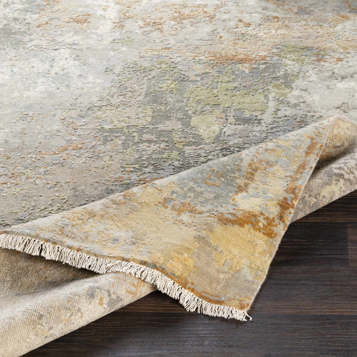 Telogia Carpet rug by Boutique Rugs in neutral beige-gray with fringe on Tampa Home & Garden Store
