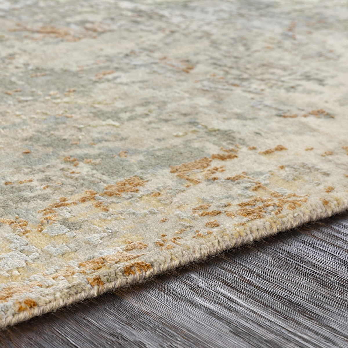 Telogia Carpet rug by Boutique Rugs, neutral cream with tan speckles, rolled edge on Tampa Home & Garden Store