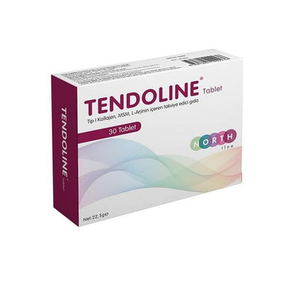 Tendoline 30 Tablet vitamin supplement box by Beauty Care Bag, white with purple side panel on Tampa Home & Garden Store