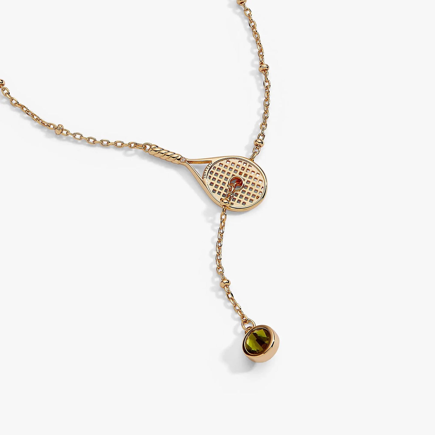 Tennis Racket Y Necklace with Peridot Stone