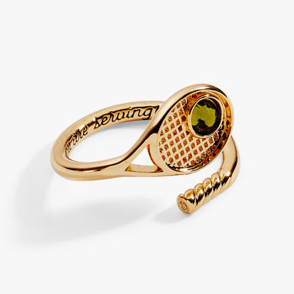 Tennis Racket Delicate Wrap Ring and a Gift