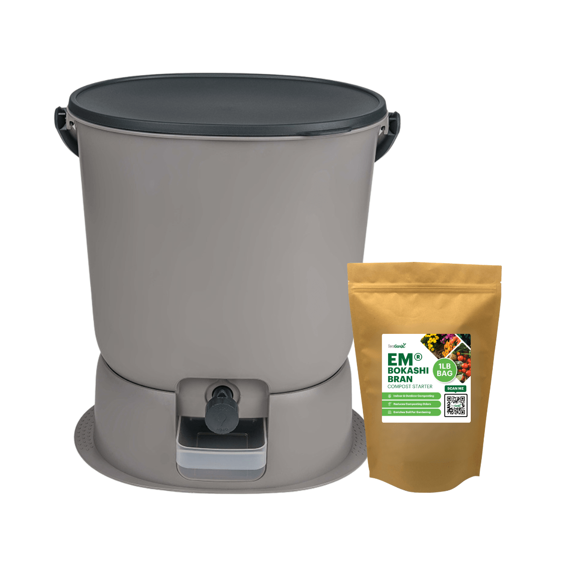 The Essential Bokashi Compost Bin Starter Kit, 4.4 gal