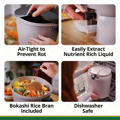 Bokashi Compost Bin Starter Kit, 4.4 gal