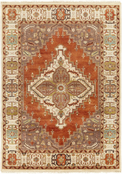 Texico Area Rug by Boutique Rugs, red central field with ivory border and ornate medallion on Tampa Home & Garden Store
