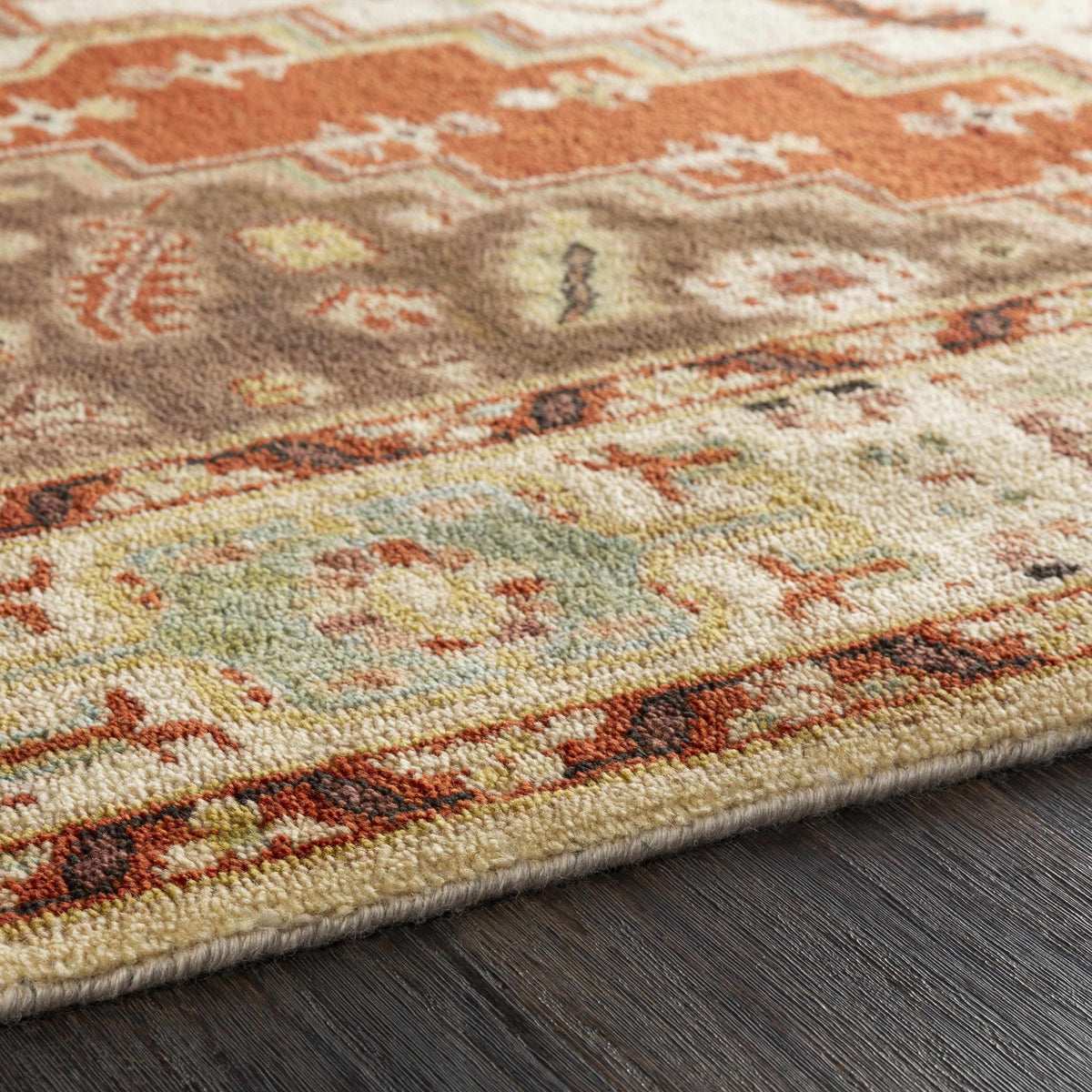 Texico Area Rug - Clearance; vintage oriental rug in rust beige ivory by Boutique Rugs on Tampa Home & Garden Store