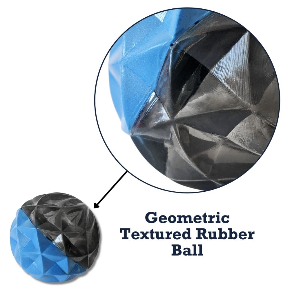 Pelota de juguete para perros con textura geométrica Country Living, juguete interactivo de goma para estimulación mental (tamaño grande)