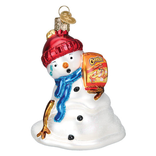 Flamin' Hot Cheetos Snowman Glass Ornament - Tampa Home & Garden Store
