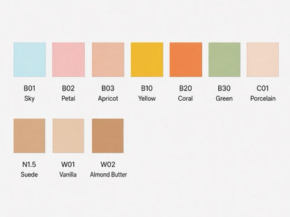 Seoulia tfit Idol Cover Concealer 10-color palette featuring Sky, Petal, Apricot, Yellow on Tampa Home & Garden Store