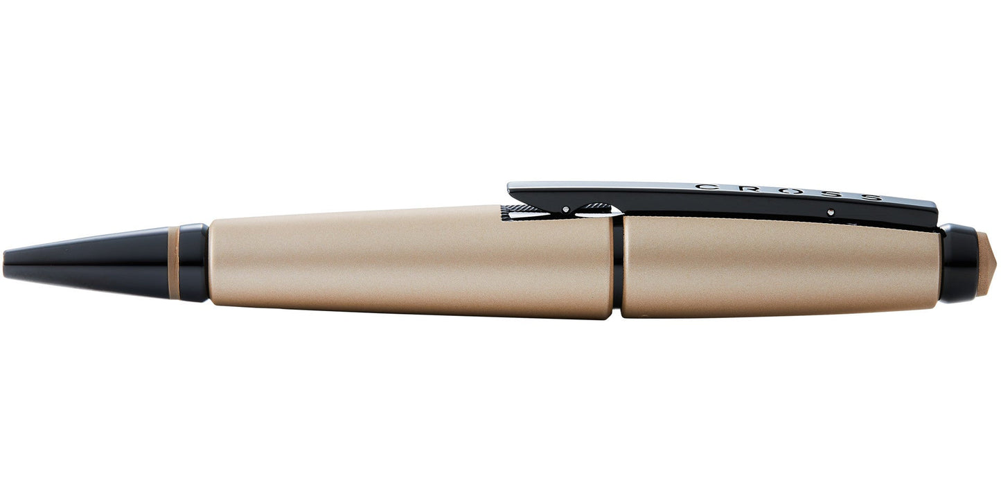 Cross Edge matte hazelnut lacquer gel rollerball pen with black clip on Tampa Home & Garden Store