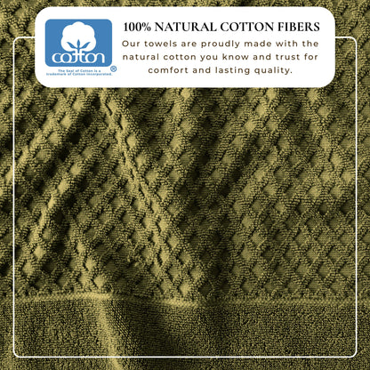 Cotton Diamond Waffle Weave Bath Towel Set