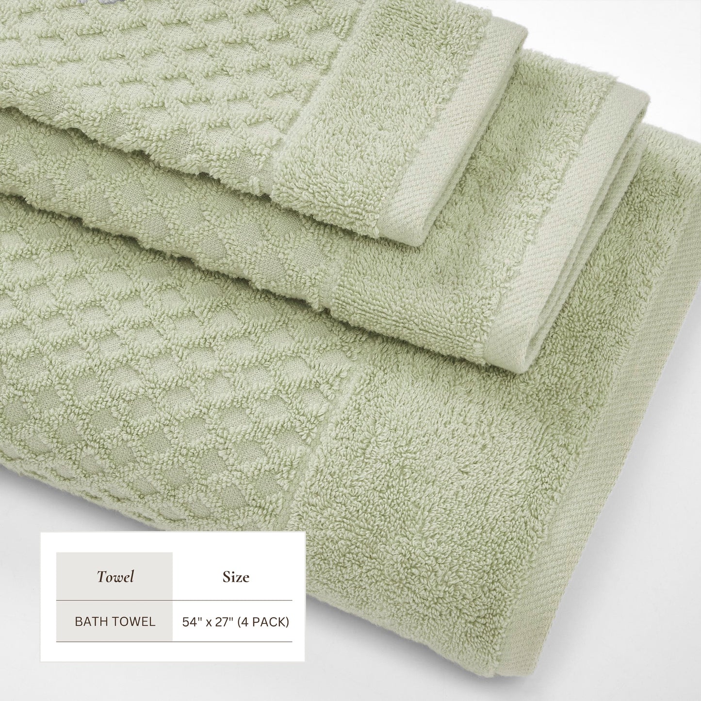 Cotton Diamond Waffle Weave Bath Towel Set
