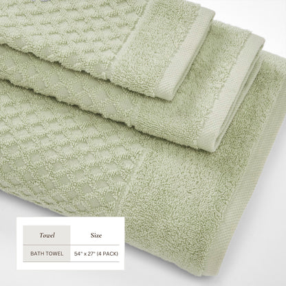 Cotton Diamond Waffle Weave Bath Towel Set