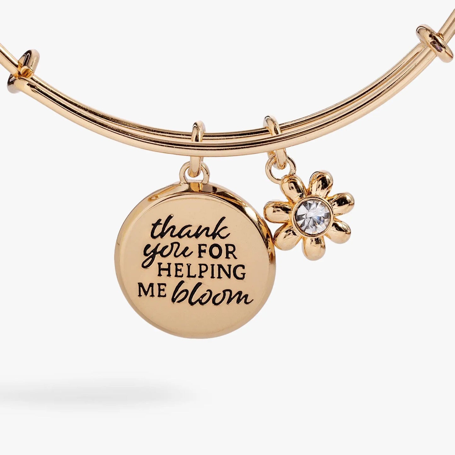 Thank You for Helping Me Bloom Charm Bangle