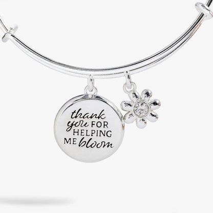 Thank You for Helping Me Bloom Charm Bangle