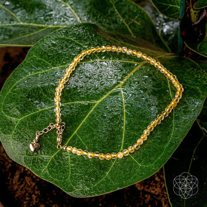 Citrine Abundance Anklet for Positive Vibes
