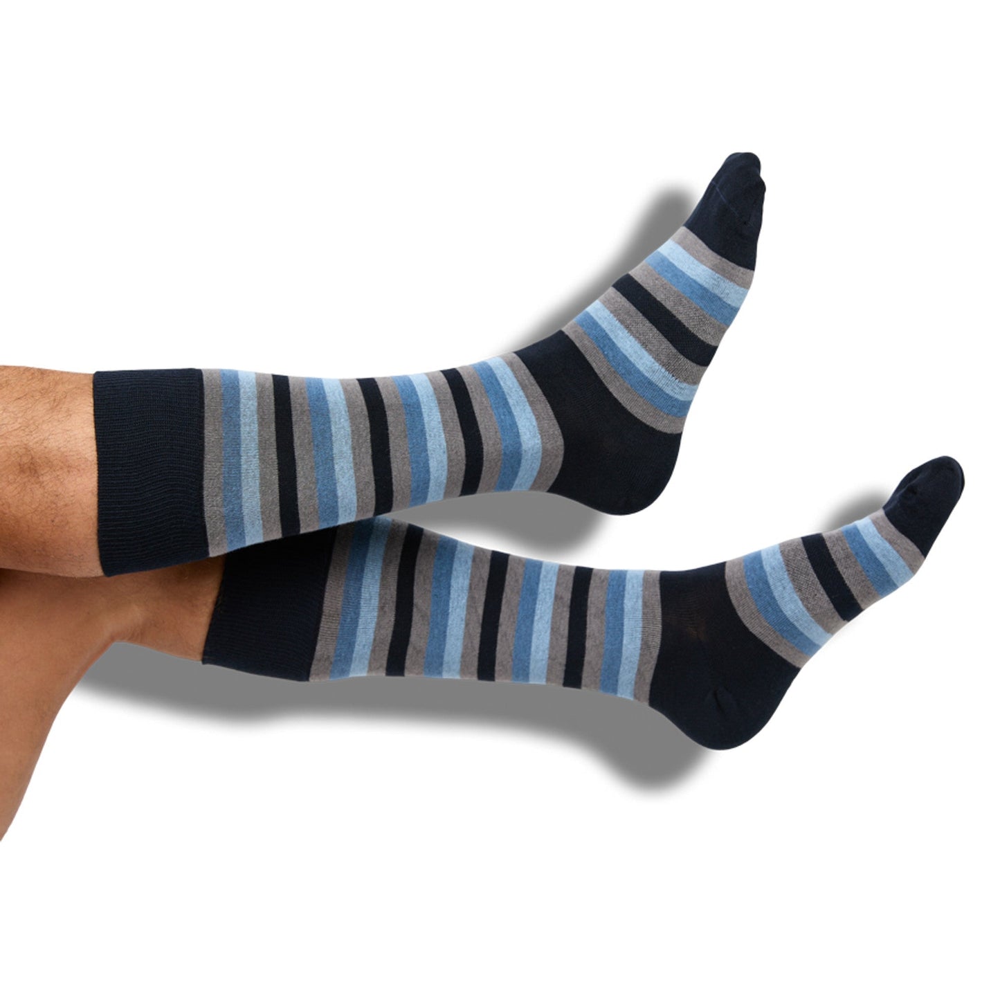 The Blues Dress Sock Bundle boardroom socks by DeadSoxy in blue striped pattern on Tampa Home & Garden Store