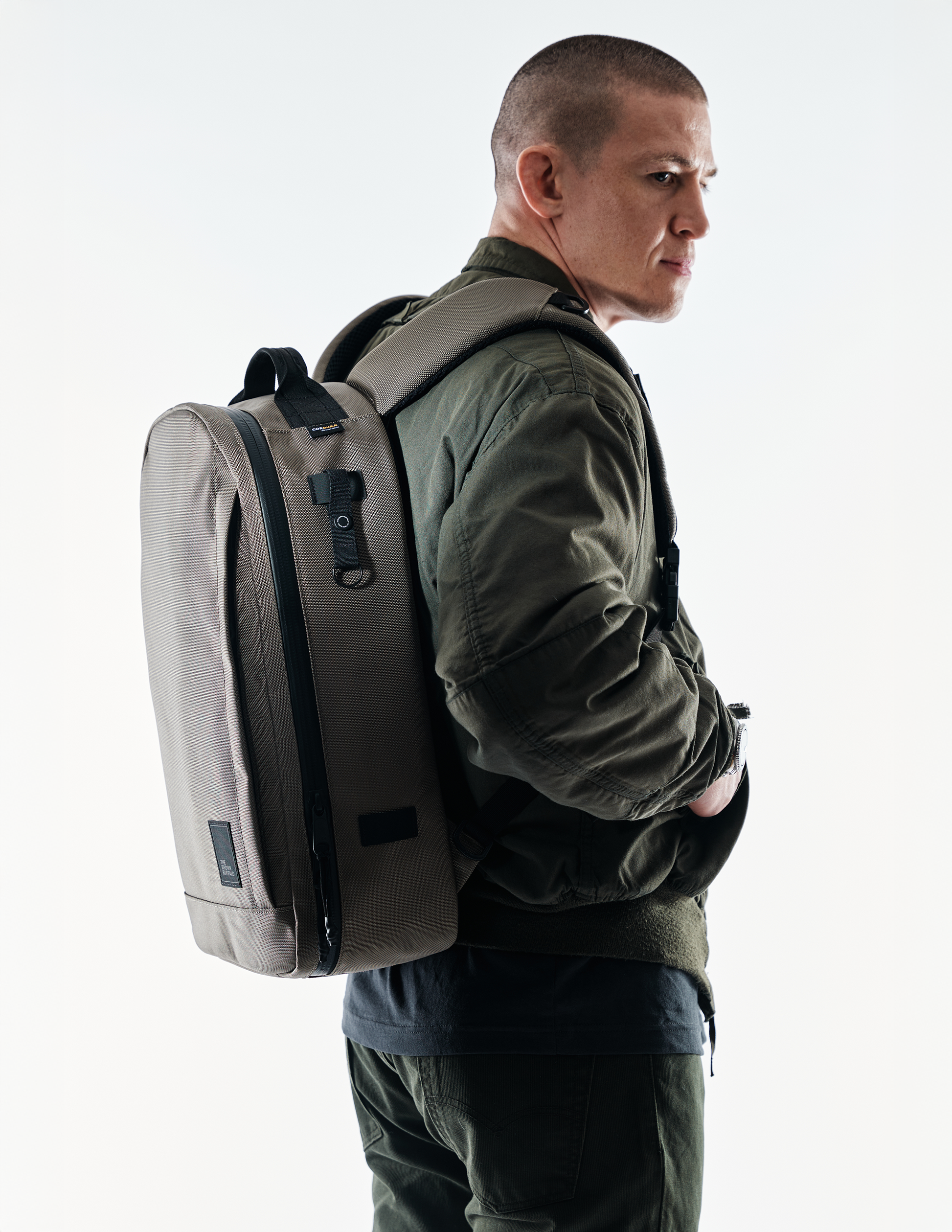 Conceal Pack 21L backpack by The Brown Buffalo in tan with padded shoulder straps on Tampa Home & Garden Store
