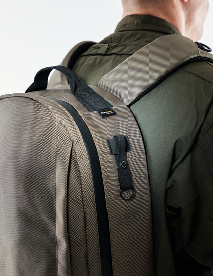 Conceal Pack 21L backpack in tan Cordura fabric with padded shoulder straps on Tampa Home & Garden Store