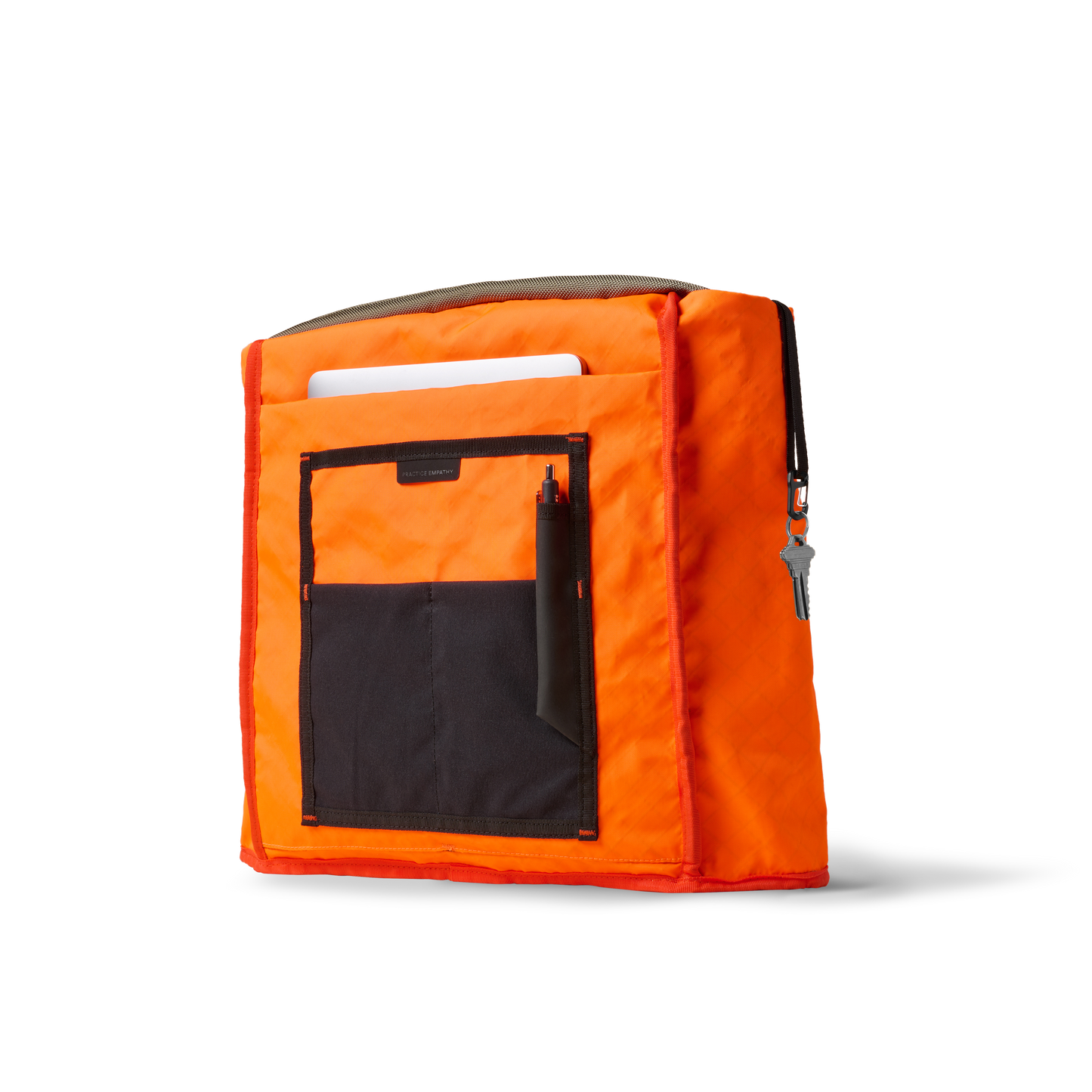 Conceal Tote orange tote bag by The Brown Buffalo with black pocket on Tampa Home & Garden Store