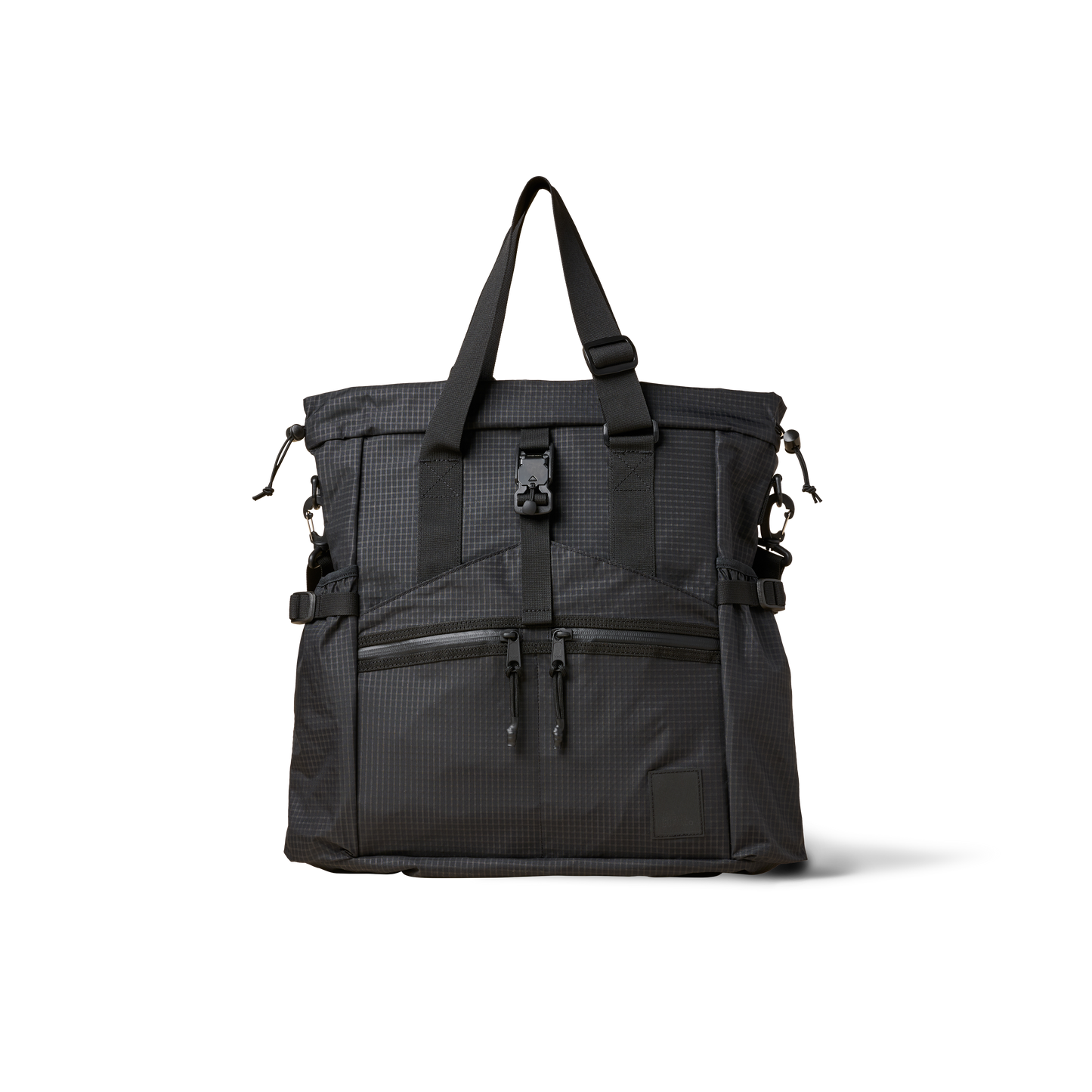 Conceal Tote bag by The Brown Buffalo in dark charcoal with black straps and front buckle on Tampa Home & Garden Store