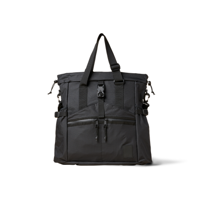Conceal Tote bag by The Brown Buffalo in dark charcoal with black straps and front buckle on Tampa Home & Garden Store