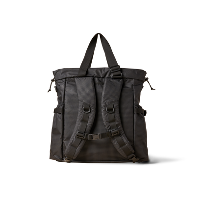 Conceal Tote bag in dark grid fabric with top handles and buckle straps The Brown Buffalo on Tampa Home & Garden Store