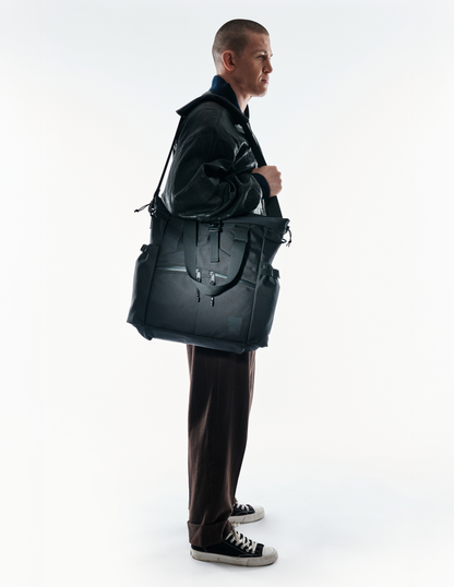 Conceal Tote black rugged tote with straps by The Brown Buffalo on Tampa Home & Garden Store