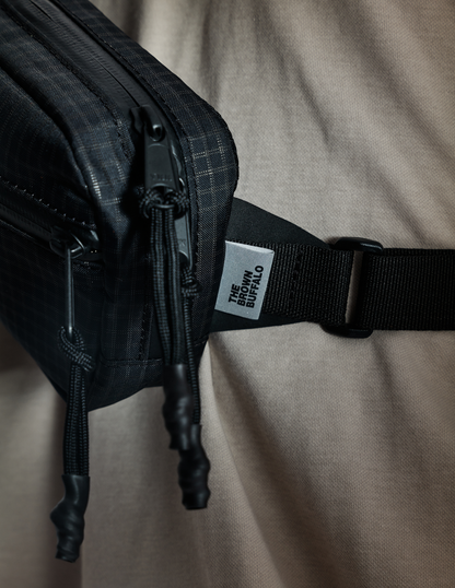 Conceal Waistpack The Brown Buffalo in black fabric with zipper closure and adjustable strap on Tampa Home & Garden Store