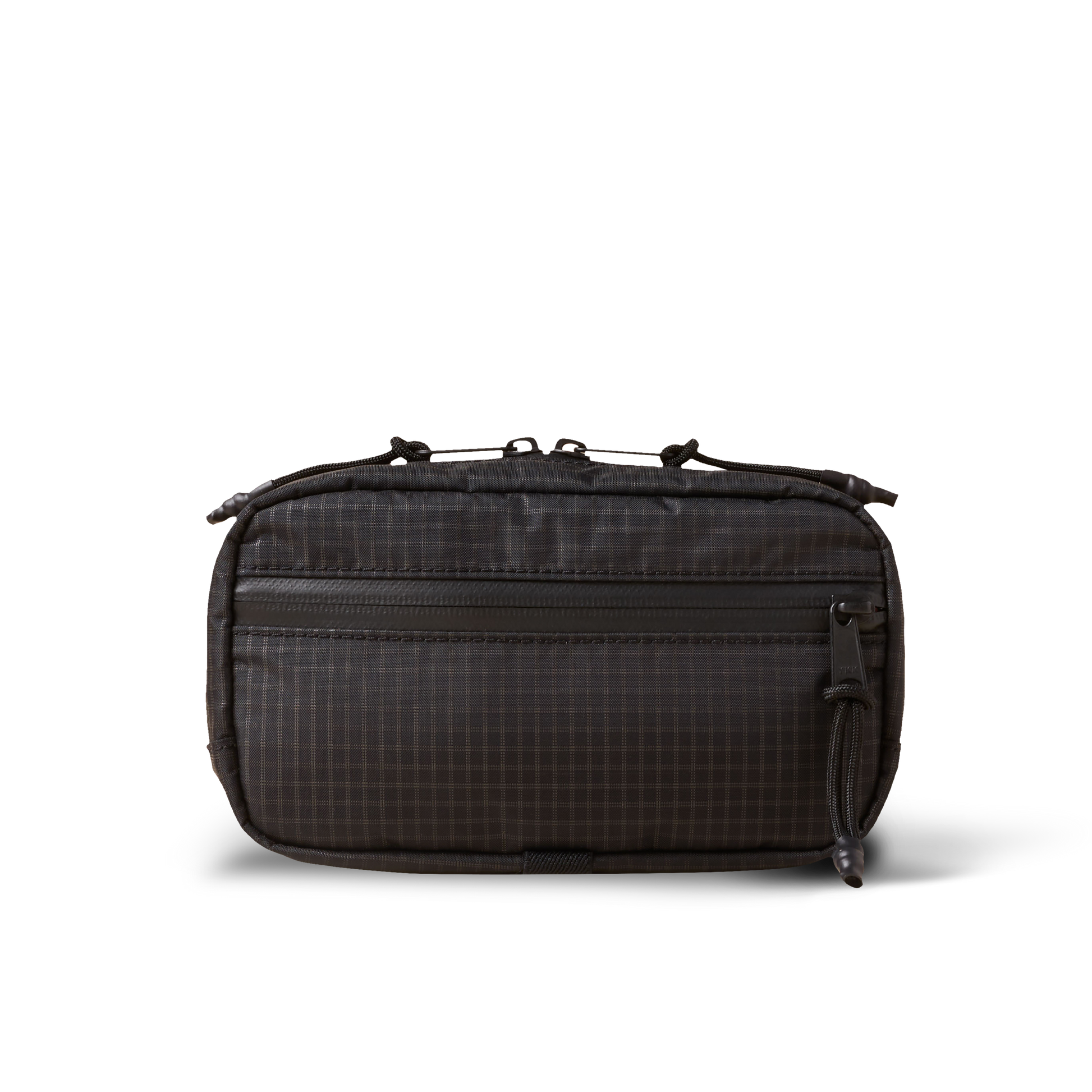Conceal Waistpack by The Brown Buffalo, black plaid fabric fanny pack with zipper on Tampa Home & Garden Store